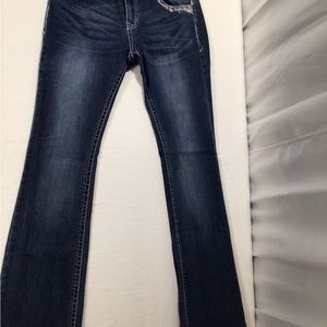 Grace In La Jeans Sz.30 embroidered Stretch Denim Woman’s Jeans , 33 Inseam.